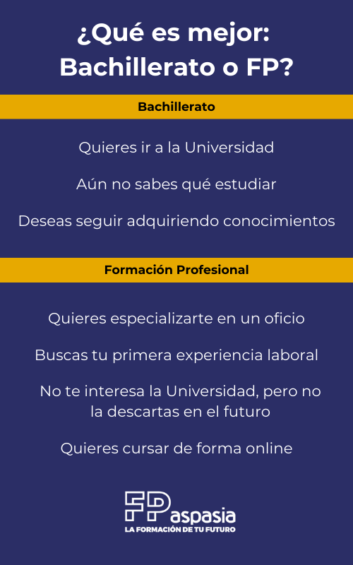 infografia para elegir bachillerato o ciclo de fp